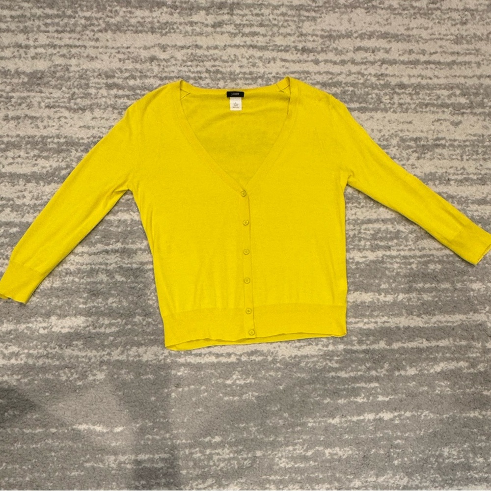 J.Crew Yellow V-Neck Button-Front Women’s Sweater